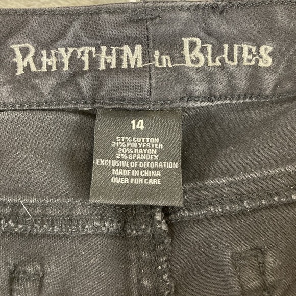 Rhythm in Blues Jeans Women's‎ Size 14 Modern Black Denim Stretch Straight Leg - Picture 15 of 16